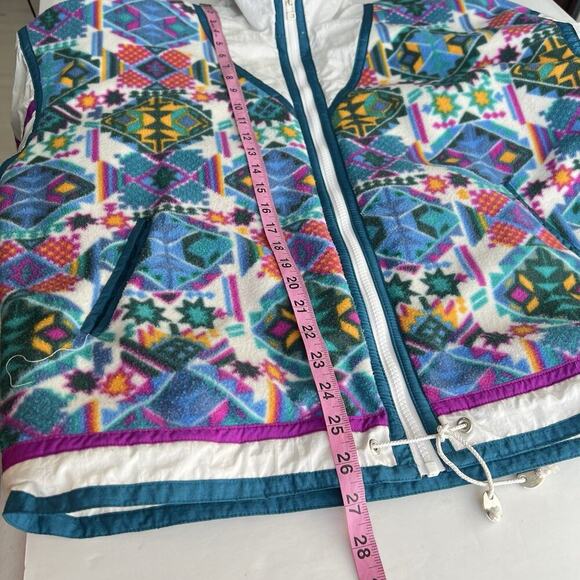 Vintage East West Snow Jacket Medium Aztec Southwestern 90s Full Zip Lined Puff - Picture 15 of 16